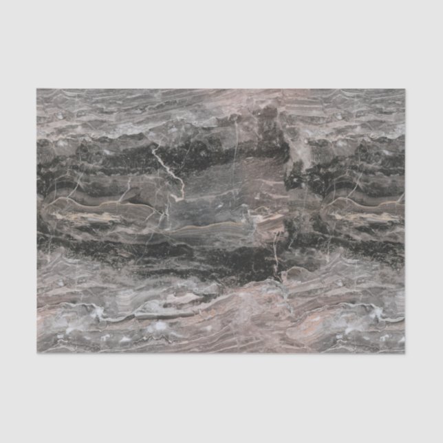 Papel De Seda Cinzas E Mármore Preto (Frente )