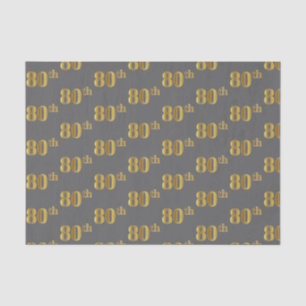 Papel De Seda Cinzas, evento (octogésimo) Dourado do 80 do fals