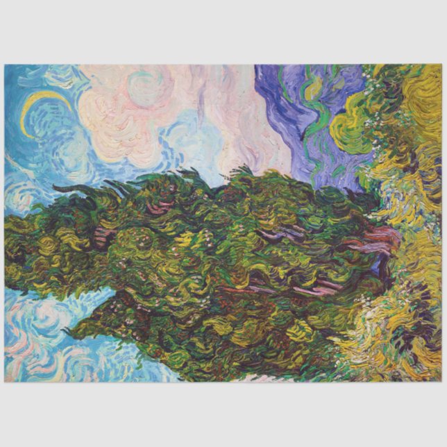 Papel De Seda Ciprestes, Van Gogh (Frente )