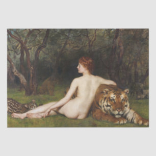 Papel De Seda Circe (Mulher Com Tigre Selvagem) (por John Collie