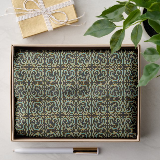 Papel De Seda Circular, Linear And Tapered Shapes Abstract Art (Presente)