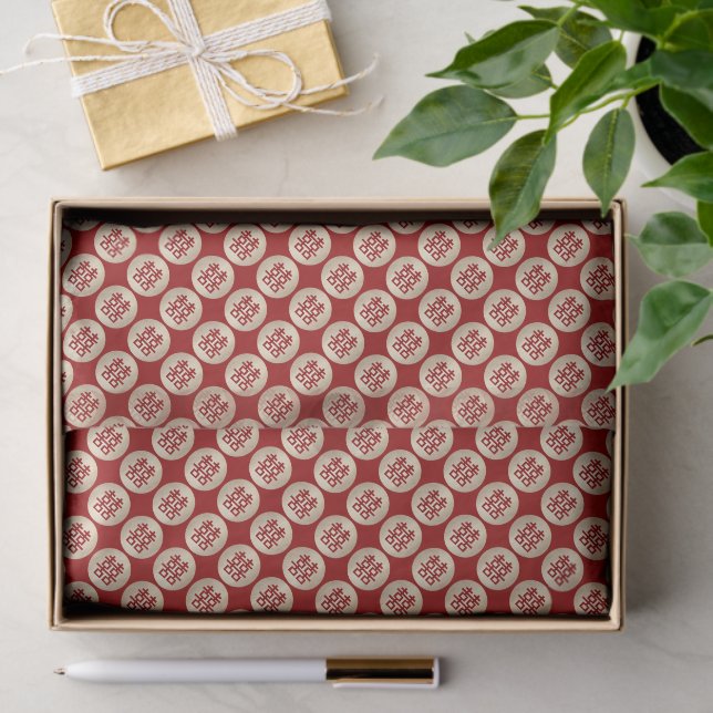 Papel De Seda Círculo Dourado Dupla Felicidade Casamento Chinês (Presente)