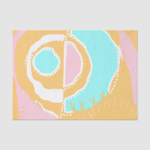 Papel De Seda Círculo Étnico Assobe-Sol - Laranja Cor-de-Rosa