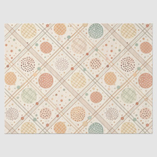 Papel De Seda Círculo Geométrico Retro Abstrato de Meados do S