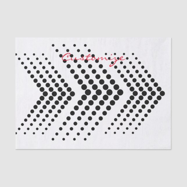 Papel De Seda Círculo Zigzag Chevron de meia-tona abstrato (Frente )