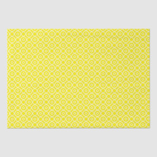 Papel De Seda Círculos Amarelos E Brancos