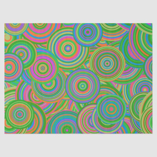 Papel De Seda Círculos de abstrato do modelo retrorreflector,Ver (Frente )