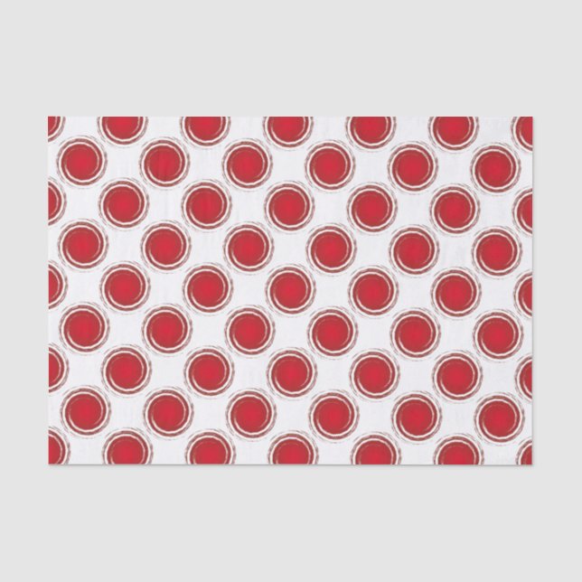 Papel De Seda Círculos de giro das Bolinhas vermelhas (Frente )