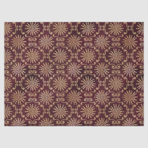 Papel De Seda Círculos Dourados e espirros na Decoupage Vermelh