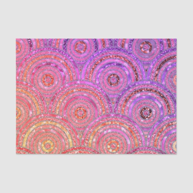 Papel De Seda Círculos Dourados Luminosos de Folha Metálica Lúxi (Frente )