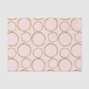 Papel De Seda Círculos Dourados & Rosa Corado Moderno Chique Ten