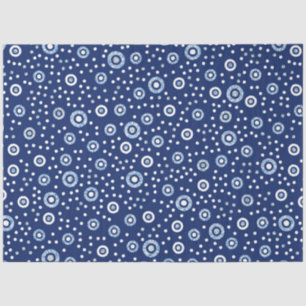 Papel De Seda Círculos Geométricos Azuis Doce Padrão Oceânico