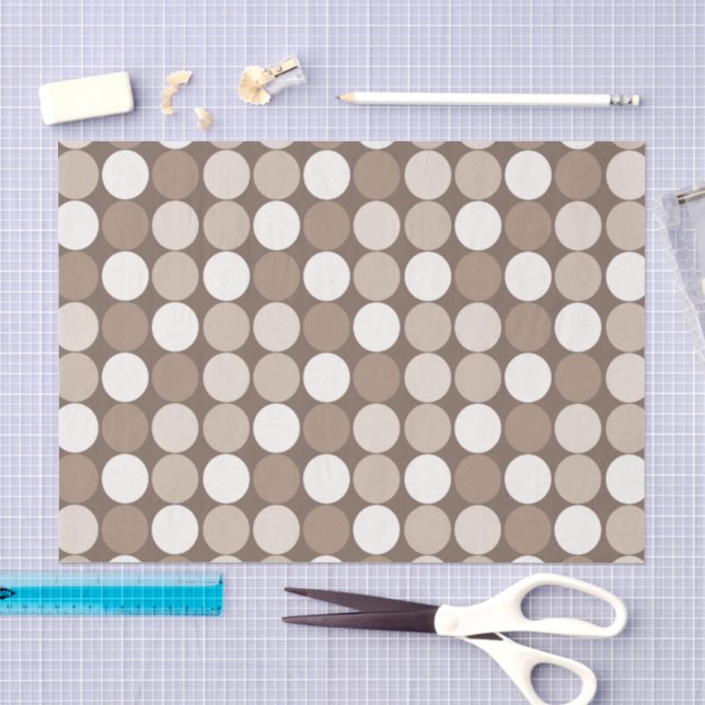 Papel De Seda Círculos Geométricos Terrosos Neutros e Quentes (Arte )