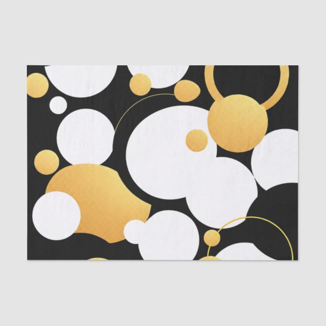 Papel De Seda Círculos sobrepostos em preto (Frente )