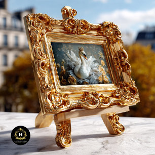 Papel De Seda Cisne-Coroa-ouro com Decoupage de Florais Amarelos