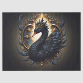 Papel De Seda Cisne de Obsidiana da Graça Silenciosa – Fantasia 