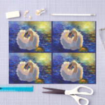Cisne flutuante na despojagem branca azul-sol de á