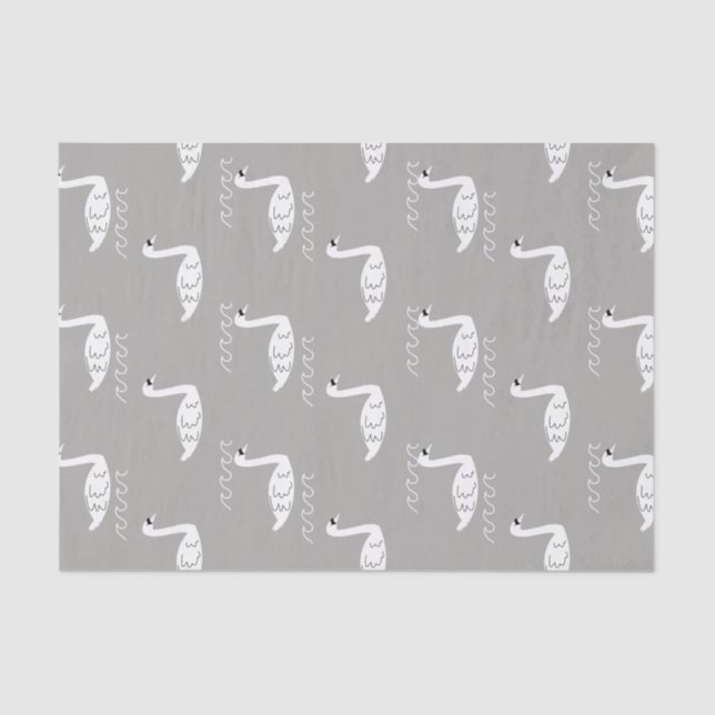 Papel De Seda Cisnes e ondas (Frente )