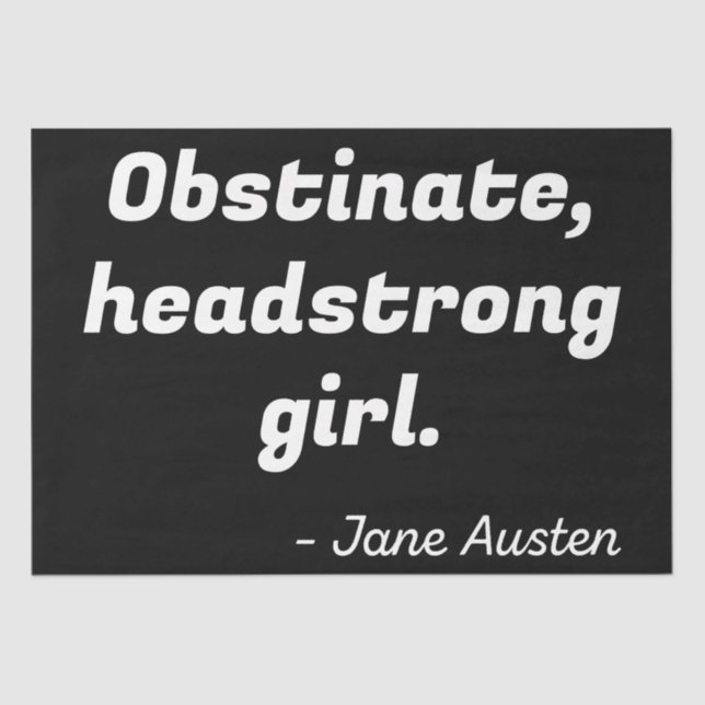 Papel De Seda Citação de Orgulho e Preconceito II (Frente )