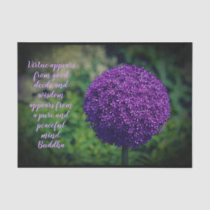 Papel De Seda Citação Motivacional da Flor de Allium Puro Perfei