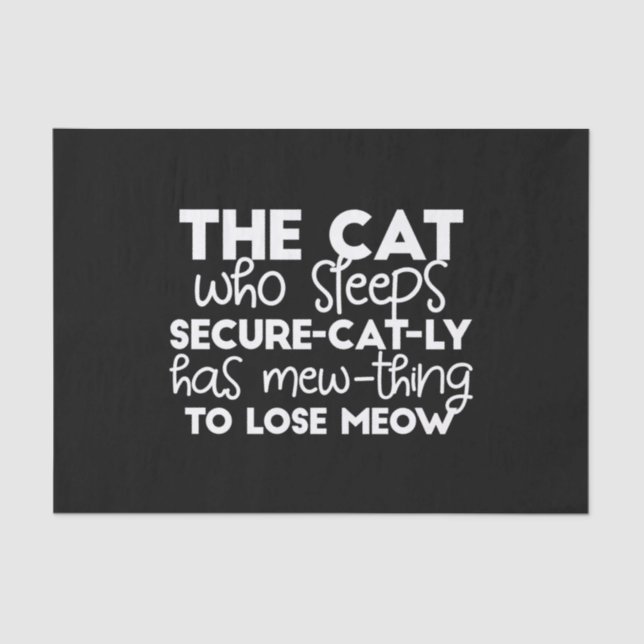 Papel De Seda citações engraçadas de gatos-dormindo (Frente )