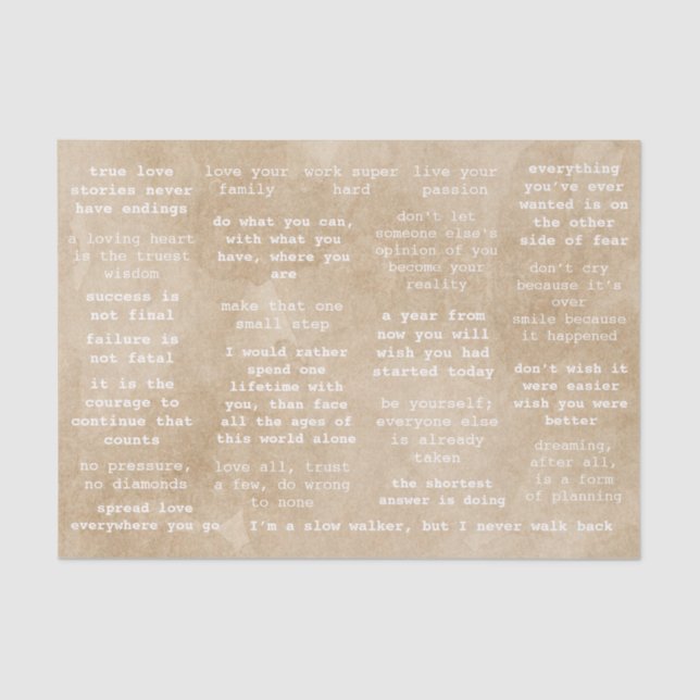 Papel De Seda Citações Motivacionais de Máquina de Escrever para (Frente )