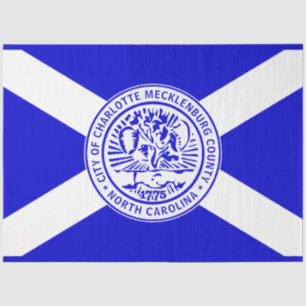 Papel De Seda City Flag of Charlotte (Carolina do Norte)