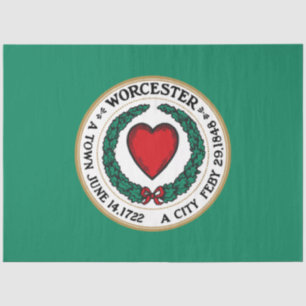 Papel De Seda City Flag of Worcester (Massachusetts)