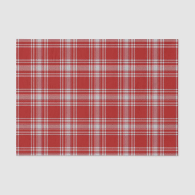 Papel De Seda Clã escocês Tartan vermelho e branco de Menzies (Frente )