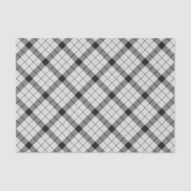 Papel De Seda Clan MacFarlane Black and White Tartan (Frente )