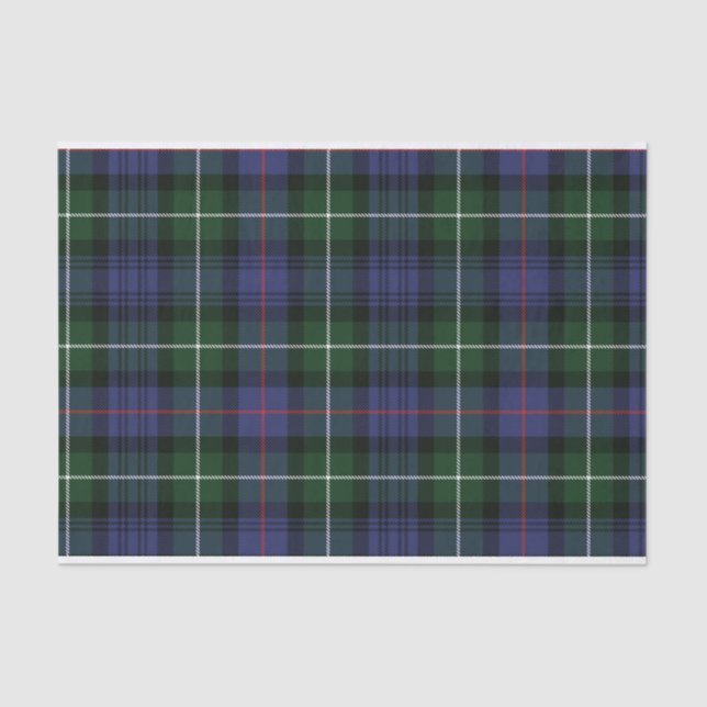 Papel De Seda Clan Mackenzie Tartan Russo Verde xadrez (Frente )