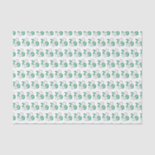 Papel De Seda Classe de Números Grandes da Retrorização Verde