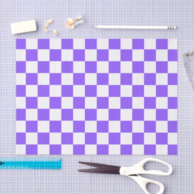 Papel De Seda Classic visual purple checkerboard  (Arte )