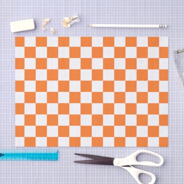 Papel De Seda Classic visual salmon checkerboard  (Arte )