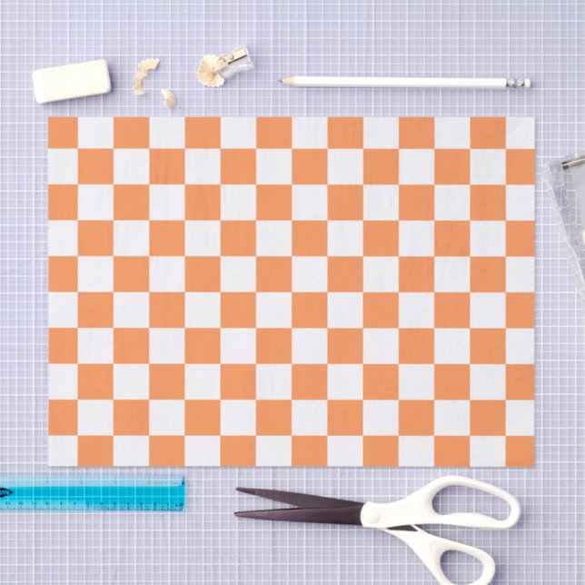 Papel De Seda Classic visual salmon checkerboard  (Arte )
