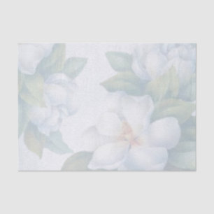 Papel De Seda Clássica Elegância Branca Magnolia Flor Aquarela