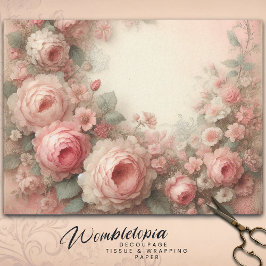 Papel De Seda Clássico - Antiquado Pastel Rosa Rosa Rosa - Nuvem
