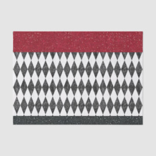 Papel De Seda Clássico Black White Harlequin Diamond Argyle