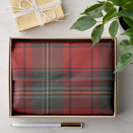 Papel De Seda Clássico Festival de Natal com Tartan Escocês