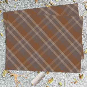 Papel De Seda Clássico Padrão Xadrez Escocês Outono Vintage