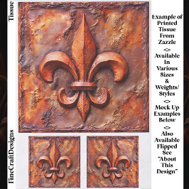 Papel De Seda Clássico Rústico Francês Fleur de Lis EH3L Decoupa