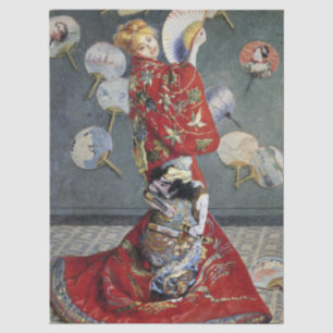 Papel De Seda Claude Monet Camille de Vermelho Quimono Japonês A