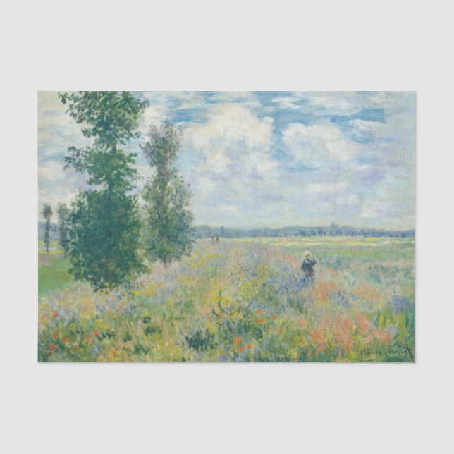 Papel De Seda Claude Monet - Campos de Papoulas perto de Argente (Frente )