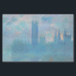 Papel De Seda Claude Monet. Casas do Parlamento em Londres. Azul<br><div class="desc">Claude Monet,  "Houses of Parliament,  London",  tecidular.</div>