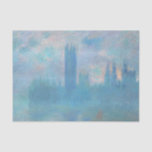 Papel De Seda Claude Monet. Casas do Parlamento em Londres. Azul<br><div class="desc">Claude Monet,  "Houses of Parliament,  London",  tecidular.</div>