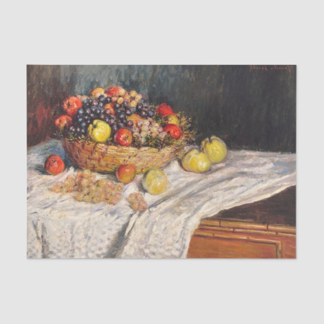 Papel De Seda Claude Monet Fruta Ainda Vida (Frente )
