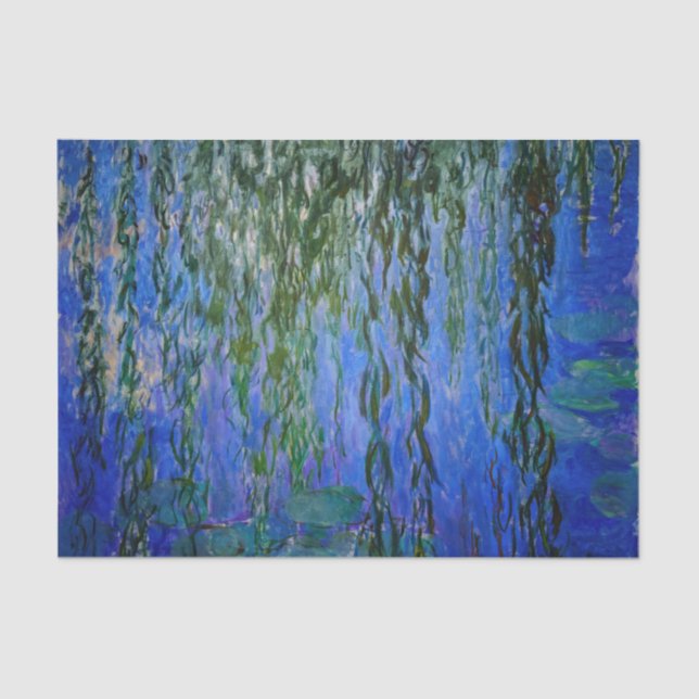 Papel De Seda Claude Monet - Lírios d'água com salgueiro chorand (Frente )