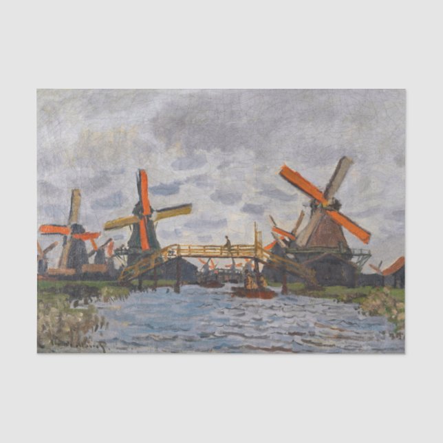 Papel De Seda Claude Monet - Moinhos de vento perto de Zaandam (Frente )