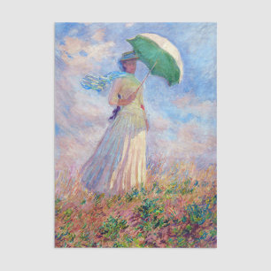 Papel De Seda Claude Monet - Mulher com Parasol virada para a di