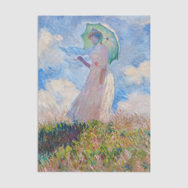 Papel De Seda Claude Monet - Mulher com Parasol virada para a es (Criador carregado)